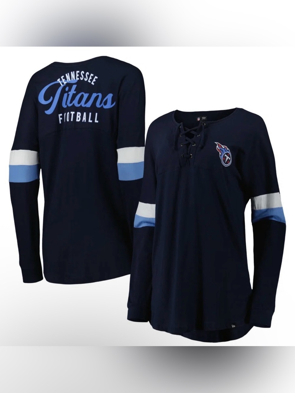 Tennessee Titans New Era Athletic Varsity Lace-Up Lightweight Long Sleeve Tee